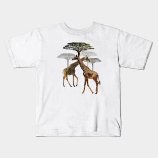 Giraffes with trees in Kenya / Africa Kids T-Shirt